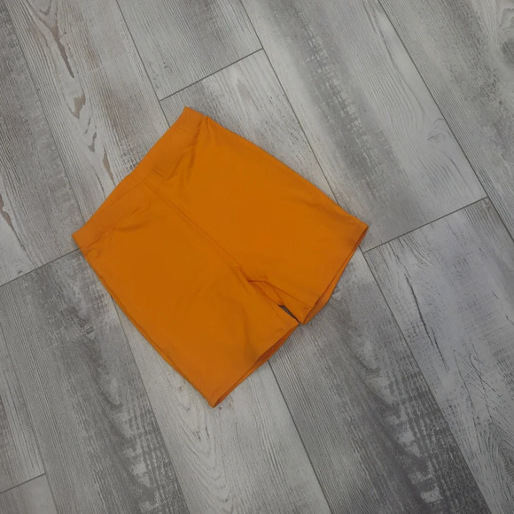 SKIMS Bold Orange Bike Recycled Swim Mid Rise Shorts - Picture 5 of 6
